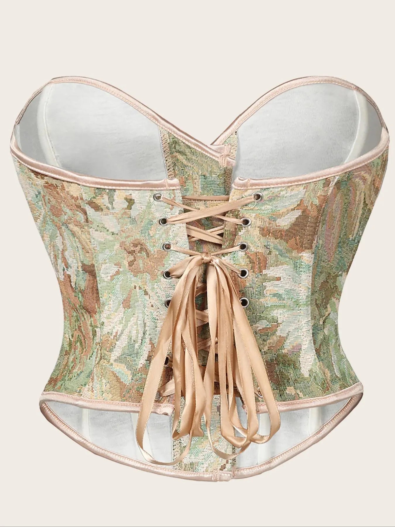 Top modellante floreale da donna, corsetto alla moda con chiusura a lacci, modellante controllo pancia da donna, modellante regolabile