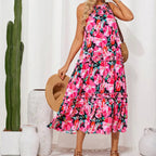 Robe florale, style bohème décontracté, tenue d'été quotidienne
