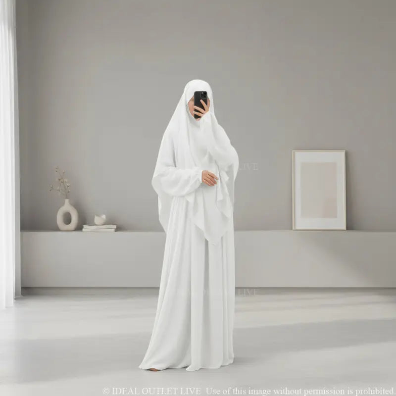Prayer Set, 2-Piece Abaya Khimar in Jazz Fabric, Modest and Practical