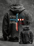 Men's Stand For The Flag Kneel For The Cross Printed Casual Hoodie