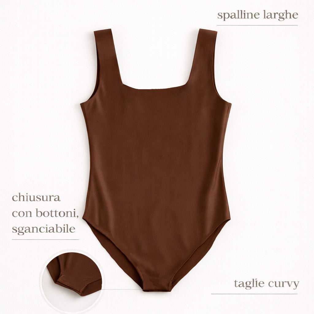 [2026.COUTURE] Body Modellante A Spalla Larga - Linea Curvy