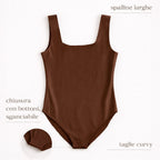 [2026.COUTURE] Body Modellante A Spalla Larga - Linea Curvy