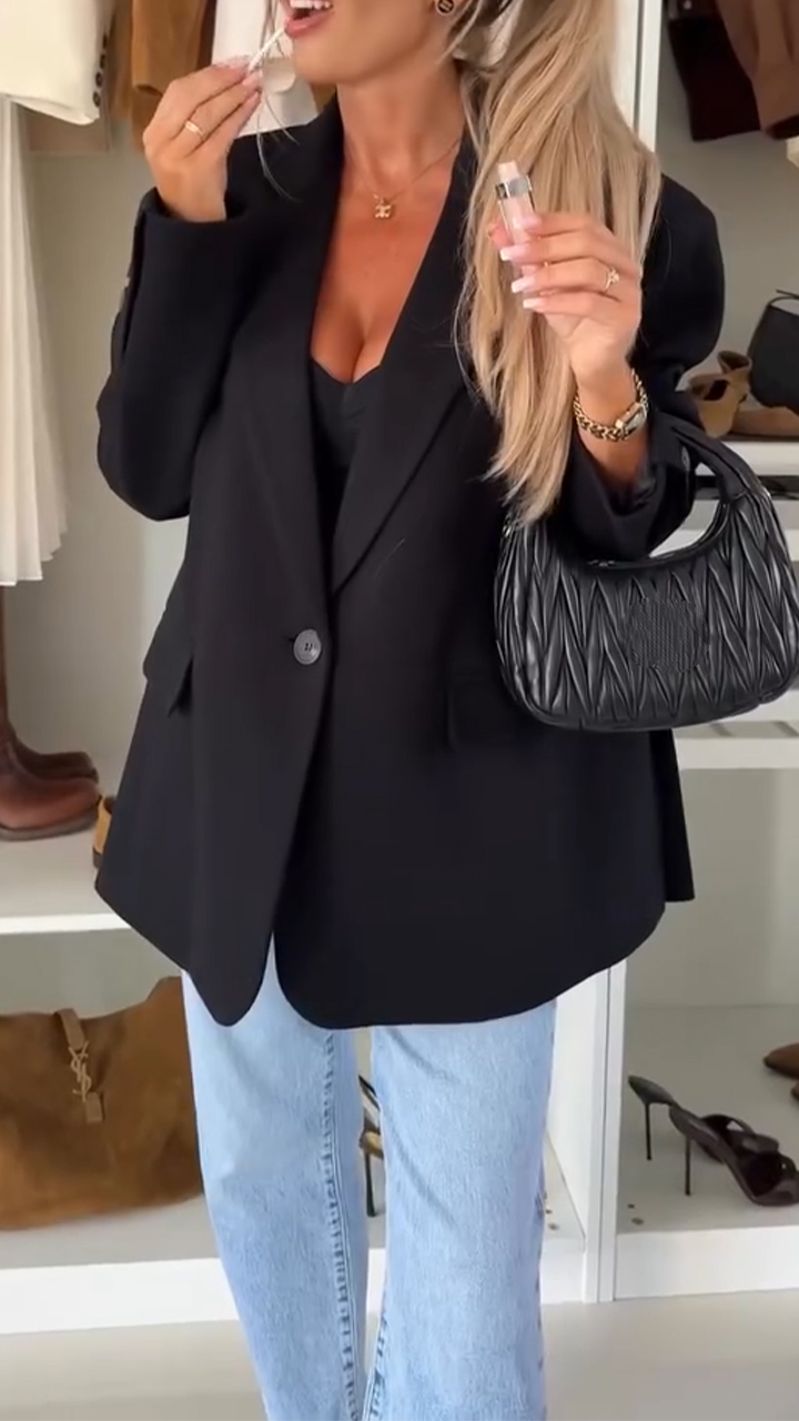 Veste de blazer unie pour femmes, style décontracté et élégant