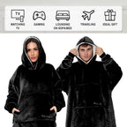 Couverture Sweat à Capuche Géante Homme Femme, Polaire Sherpa Ultra Douce Chaude Confortable Portable, Plaid Couverture à Manches pour Adultes Ados avec Grande Poche