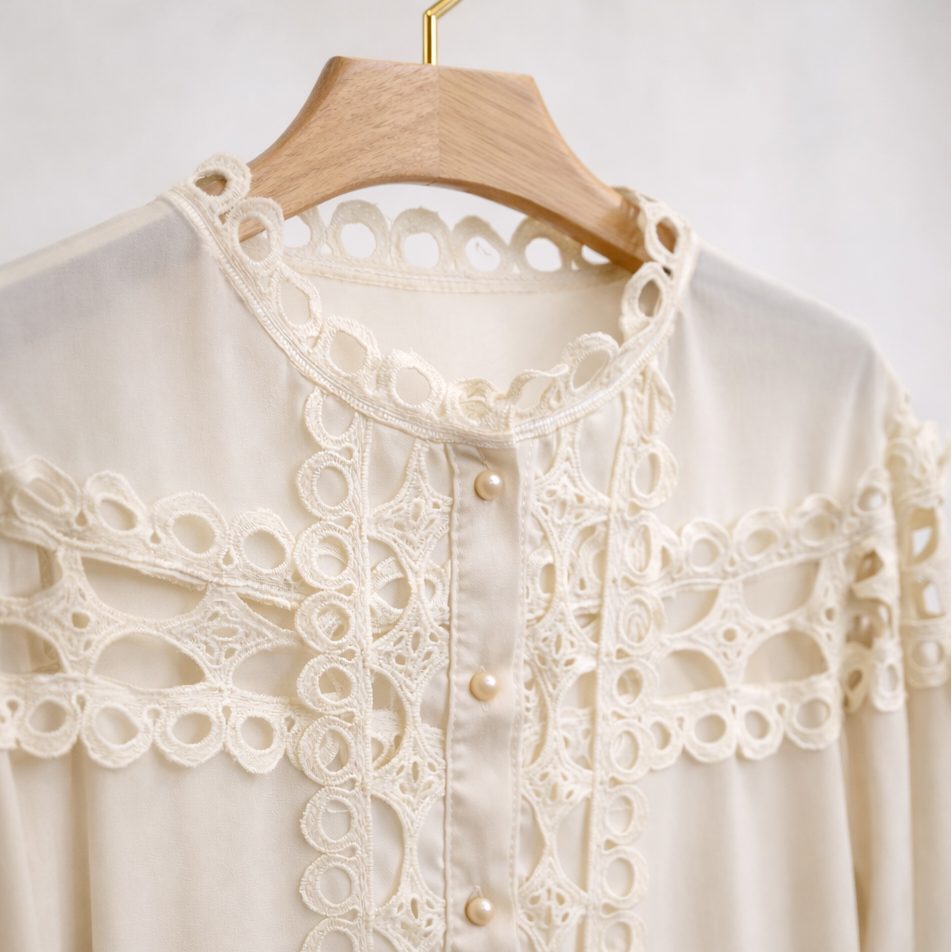 [2026.NOHO] Abito Camicia In Sangallo Boemiano