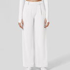 Pantaloni da Lavoro a Vita Alta con Tasche e Gamba Dritta, Abiti Business Casual da Donna, Abbigliamento Sportivo e da Esterno da Donna