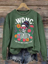 Women's Retro Funny Proud Member Of Club We Do Not Care Menopause Perimenopause Print Sweatshirt