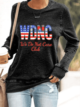 Women's  Retro Funny Proud Member Of  Club We Do Not Care Menopause Perimenopause Print  Knitted Tops