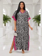 Robe de plage coupe ample imprimé léopard pour femme