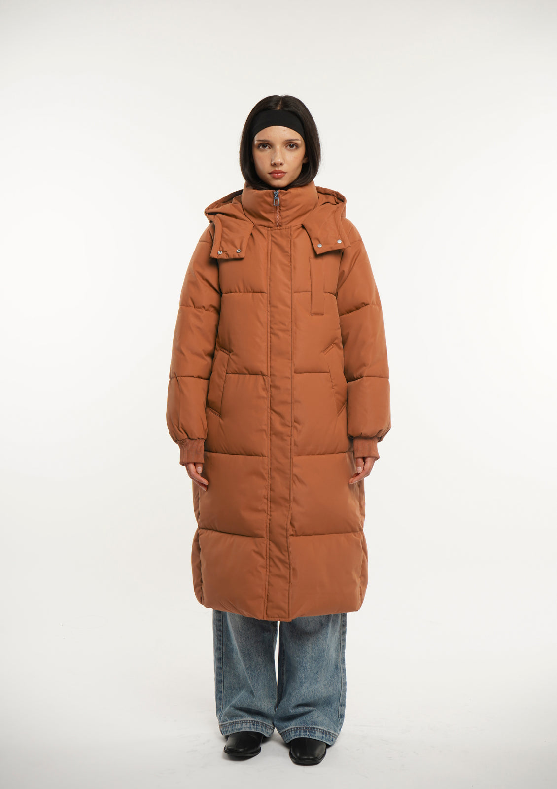 Veste longue à capuche