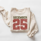 Felpa natalizia retrò, maglietta 25 dicembre, abbigliamento natalizio, magliette natalizie da donna, girocollo natalizio, regalo di Natale, maglione invernale
