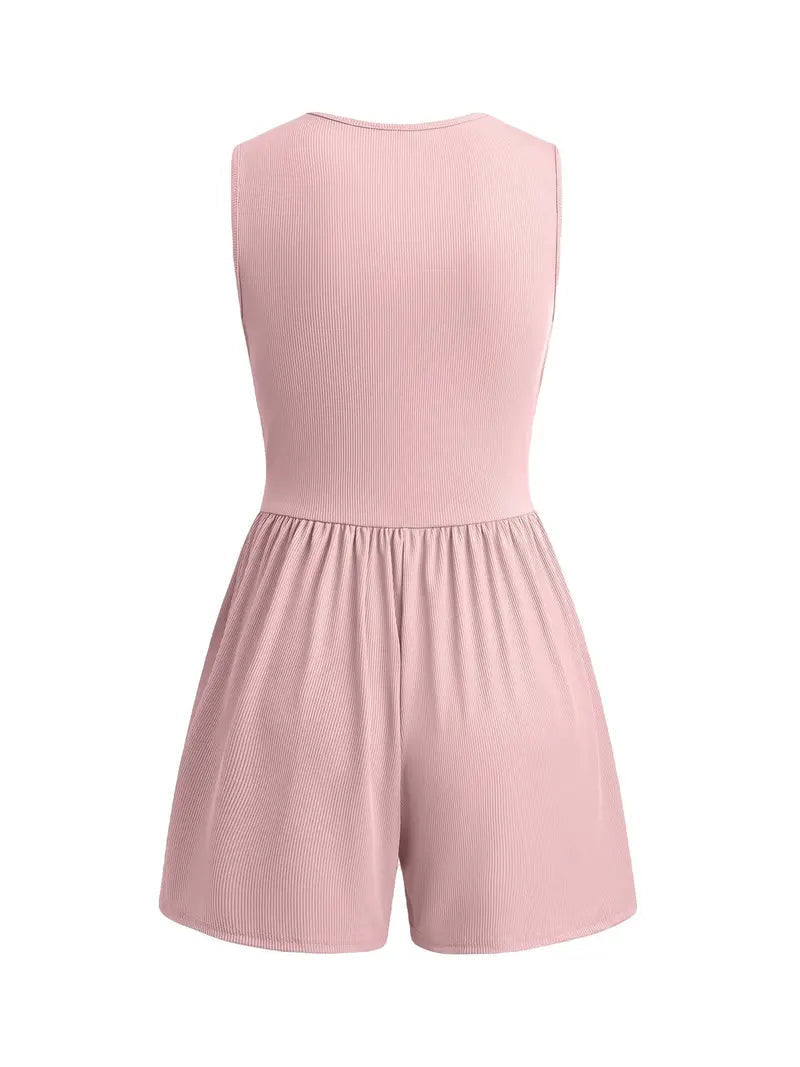Combinaison bustier à col en V pour femme, printemps/été