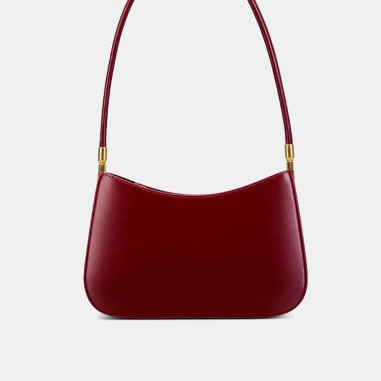 Sac à Main d'Épaule Français en Cuir Rouge