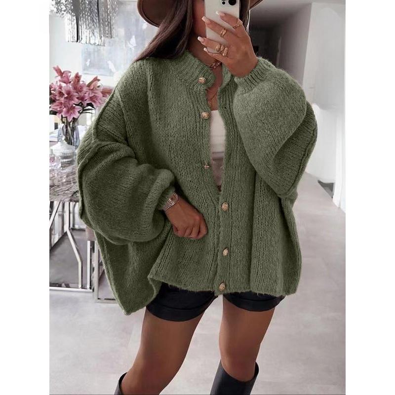 Gilet en tricot torsadé uni pour femme, à boutons, manches longues, ouvert devant, à porter au quotidien en automne et en hiver