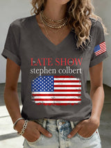 🔥Buy 3 Get 15% Off🔥V-Neck Retro Last Show Print T-Shirt