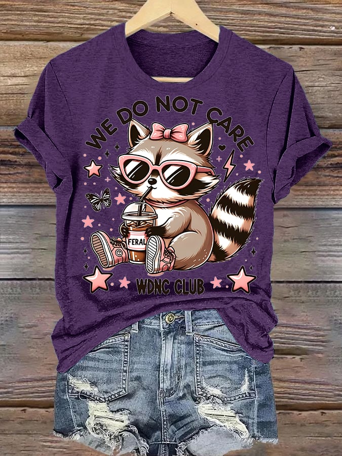 🔥Buy 3 Get 15% Off🔥Women's  Cute little raccoon for Women's WDNC Menopause & Perimenopause Printed T-shirt