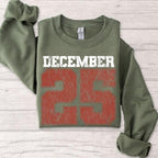 Felpa natalizia retrò, maglietta 25 dicembre, abbigliamento natalizio, magliette natalizie da donna, girocollo natalizio, regalo di Natale, maglione invernale