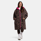 Peignoir de Séchage Imperméable Coupe-Vent, Robe de Changement Doublée Polaire Sherpa Douce, Manteau Veste à Capuche Surdimensionné à Manches Longues pour Enfants, Adultes, Hommes, Femmes, Surf, Plage, Natation, Restez au Sec