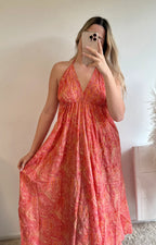 Women's Bohemian Chic Maxi Dress-red