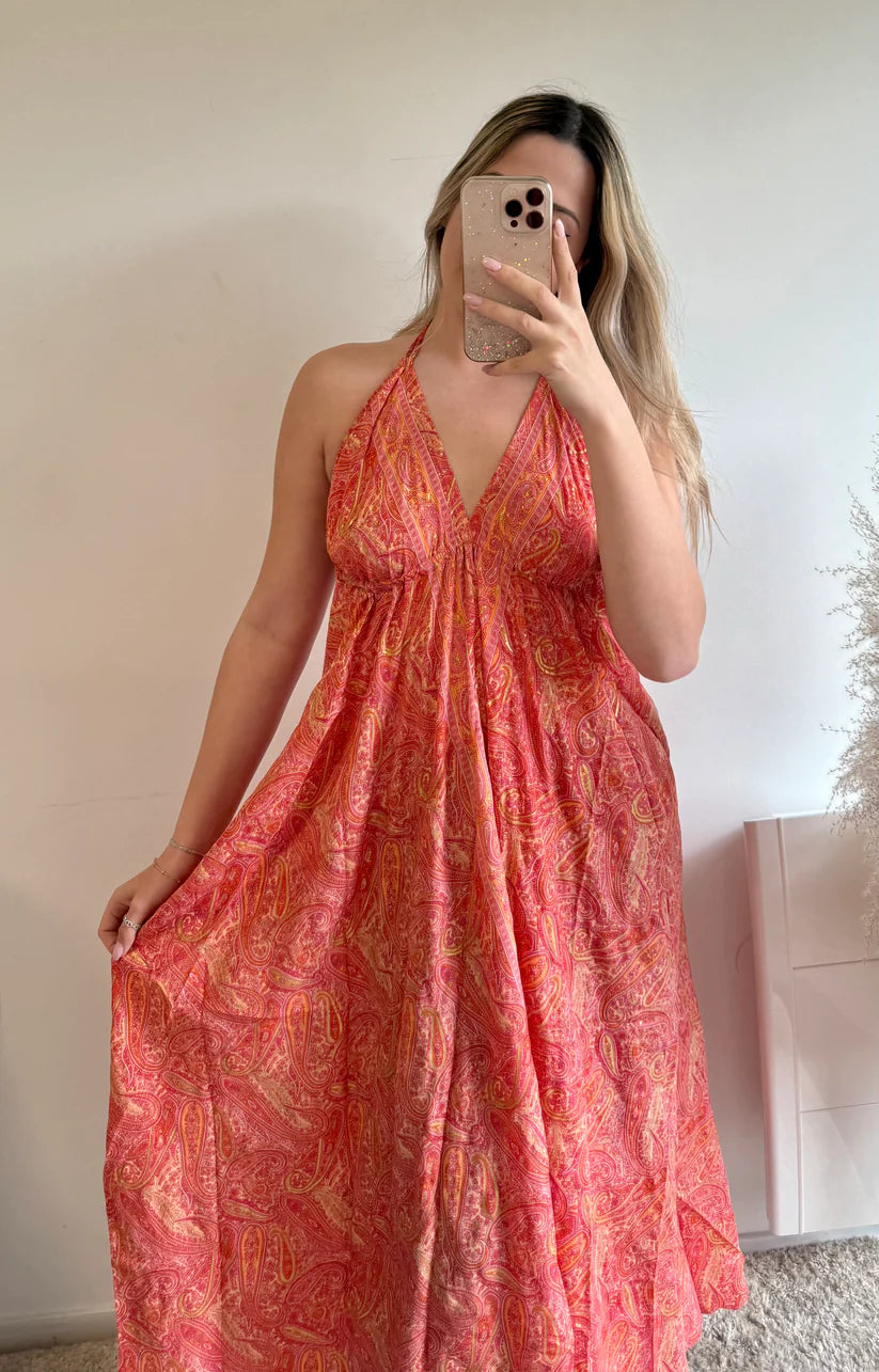 Robe longue bohème chic pour femme