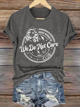 Women's  Round-Neck Retro Funny Proud Member Of  Club We Do Not Care Menopause Perimenopause Print T-Shirt