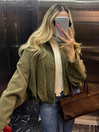 Giacca Aviator Donna, Nuovi Cappotti E Giacche, Giacca Casual Con Cerniera Da Donna Per L'Inverno, Giacca Da Pilota Oversize Taglio Corto, Giacca Corta Streetwear Donna 2025, Capispalla