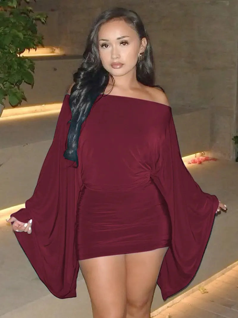 Femmes Printemps Automne Manches Longues Soirée Club Robe Bodycon Mini Vêtements pour Femmes