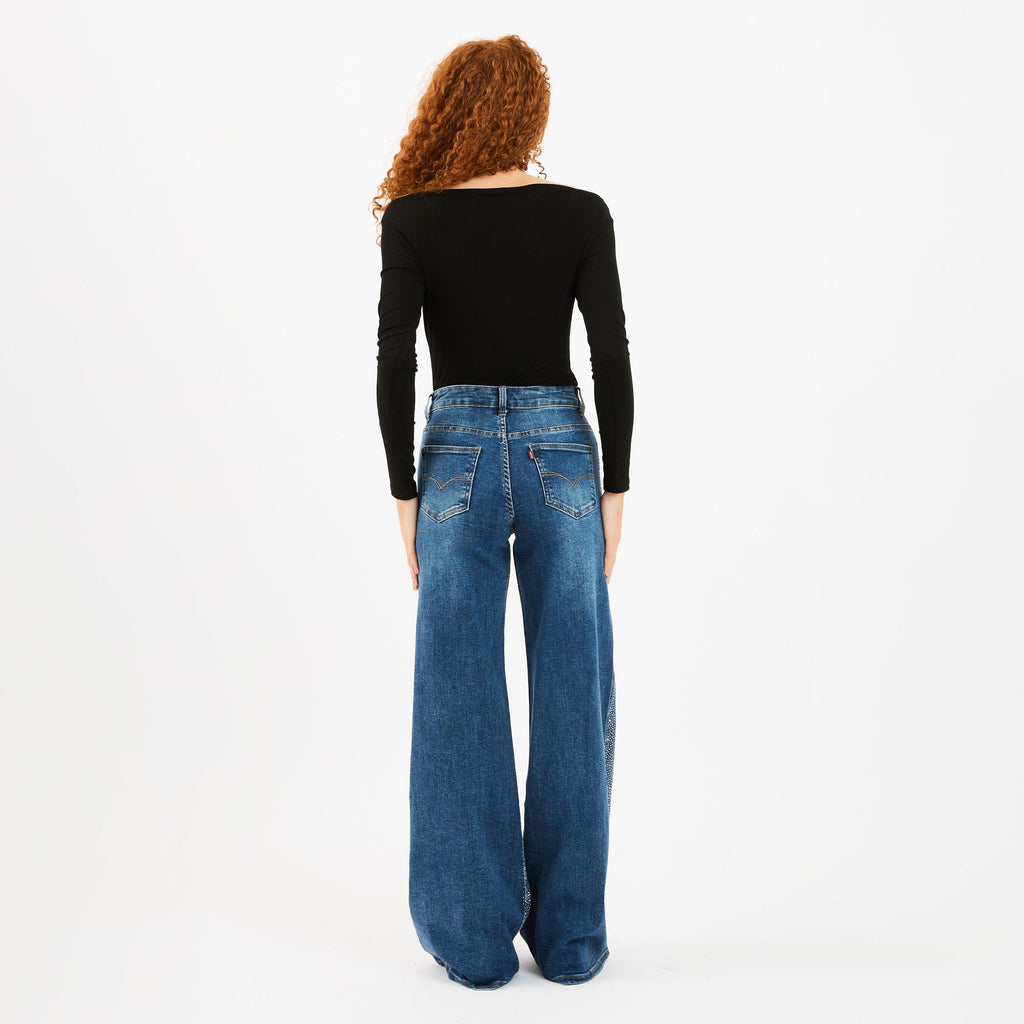 [2026.NOHO] Jeans Palazzo Con Brillantini