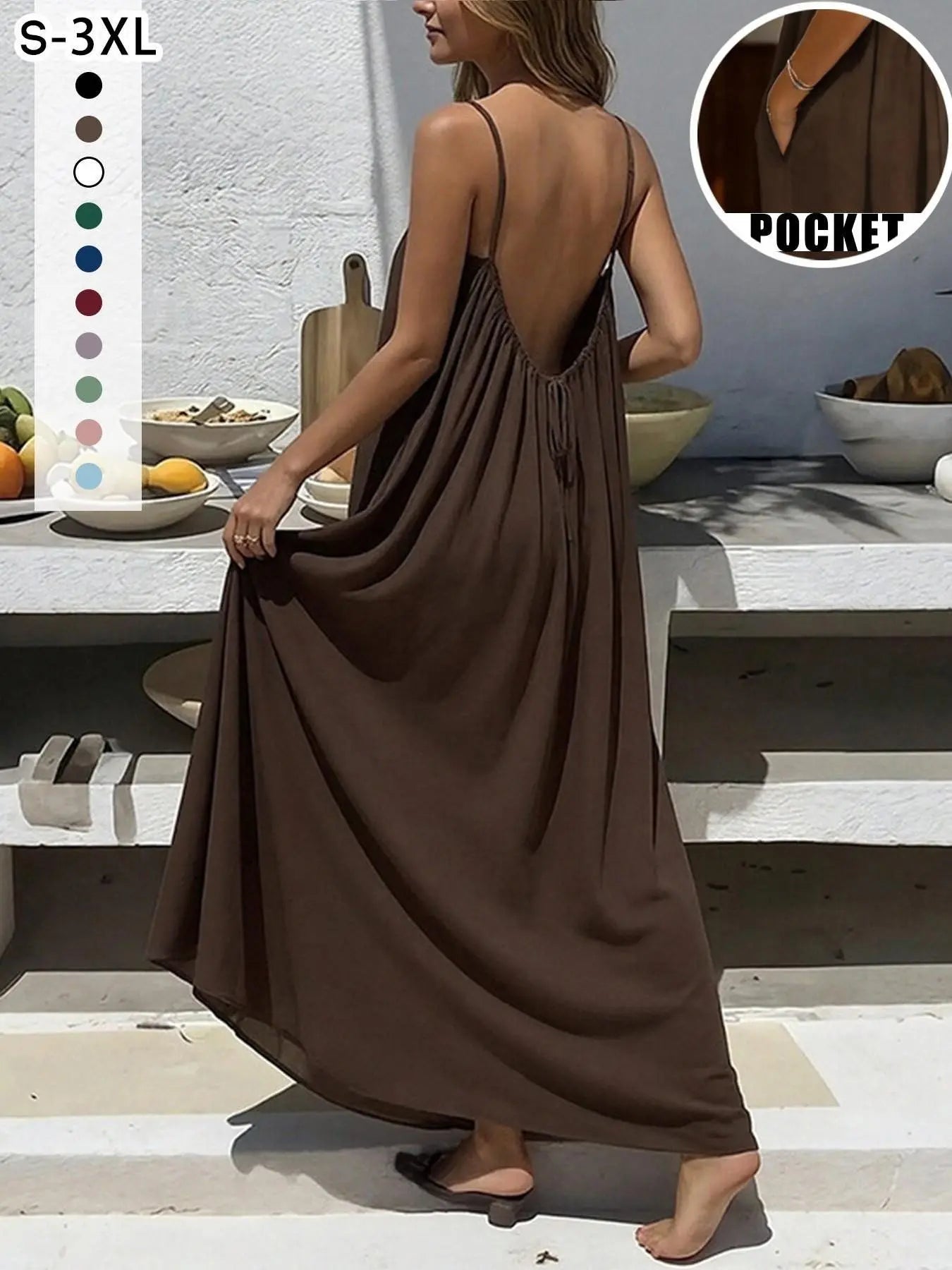 Nouvelle robe de nuit ample sans dos pour femme, robe de pyjama, tenue d'intérieur, chemise de nuit, débardeur long, vêtements pour femmes, plusieurs couleurs et tailles disponibles