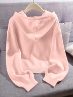 Felpa con cappuccio a maniche lunghe in maglia larga con cerniera, morbida, comoda, dal design unico per l'autunno e l'inverno, top elegante, abbigliamento femminile