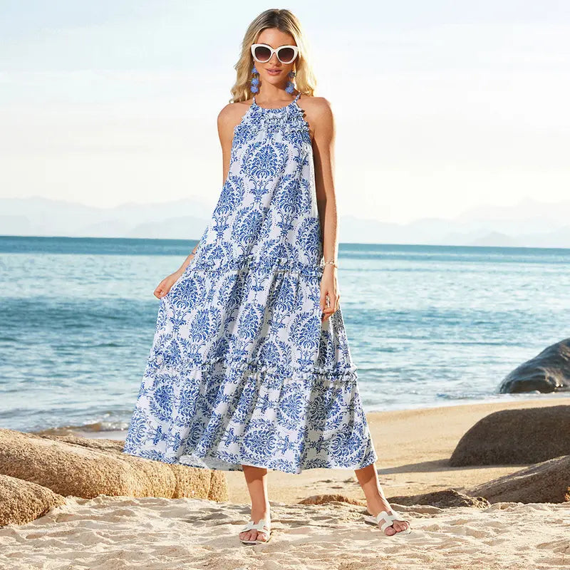 Robe florale, style bohème décontracté, tenue d'été quotidienne
