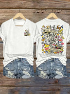 🔥Buy 3 Get 15% Off🔥Women's  Flower skull hand gesture Of WDNC Club We Do Not Care Menopause Perimenopause Print T-Shirt