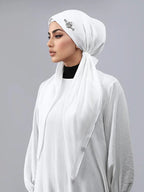 Hijab simple et polyvalent pour femmes, extensible, orné de bijoux, respirant, anti-transpiration, en jersey, protection solaire