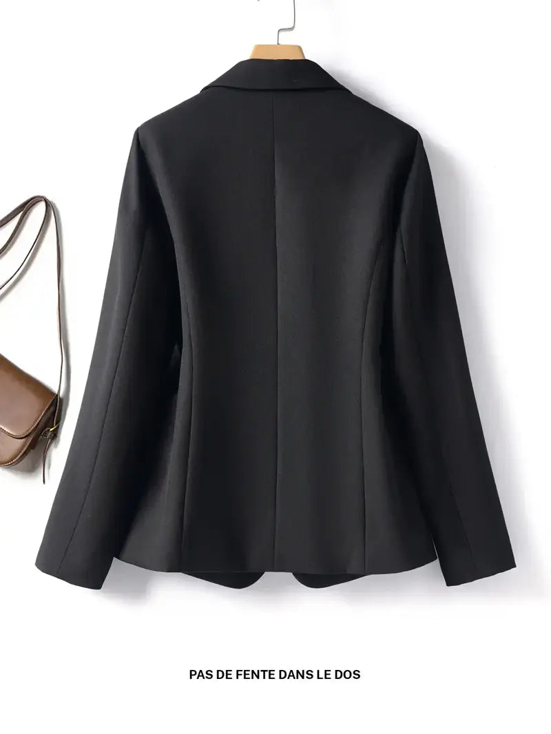 Veste blazer élégante à un bouton pour femme, manteau à manches longues et coupe ajustée pour le bureau, vêtement d'extérieur mode automne et hiver