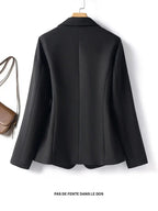 Veste blazer élégante à un bouton pour femme, manteau à manches longues et coupe ajustée pour le bureau, vêtement d'extérieur mode automne et hiver