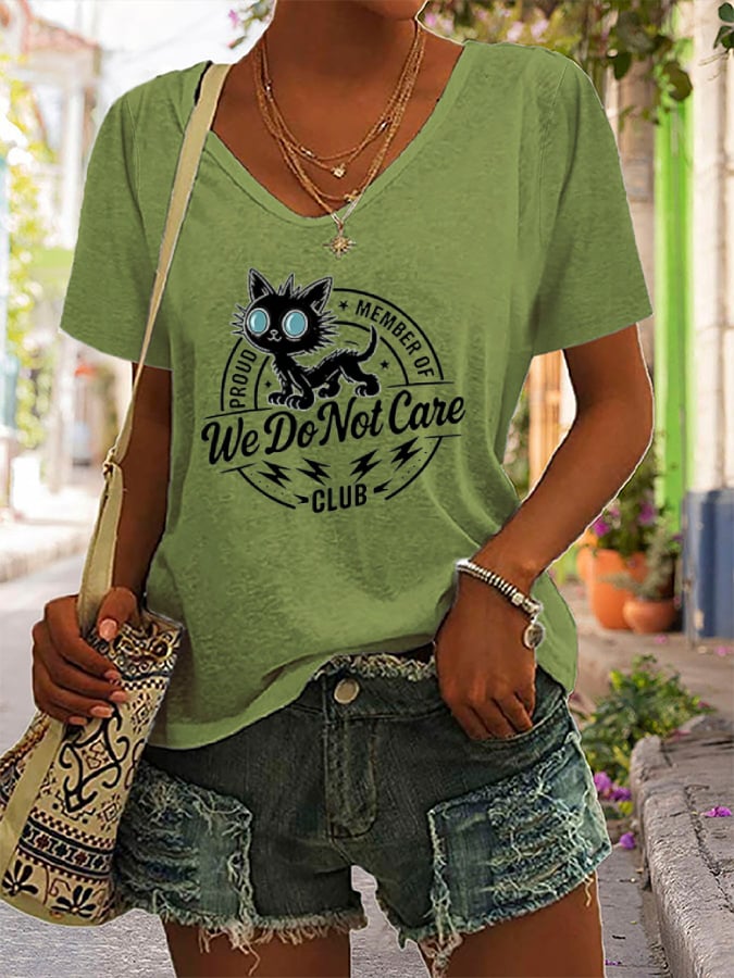 Women's  Retro Funny Proud Member Of WDNC Club We Do Not Care Menopause Perimenopause Print T-Shirt