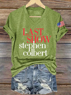 🔥Buy 3 Get 15% Off🔥V-Neck Retro Last Show Print T-Shirt