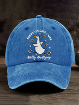 Unisex Sorry I'm Late His Timing Not Mine Ecclesiastes 3:1 Funny Silly Goose Print Baseball Cap