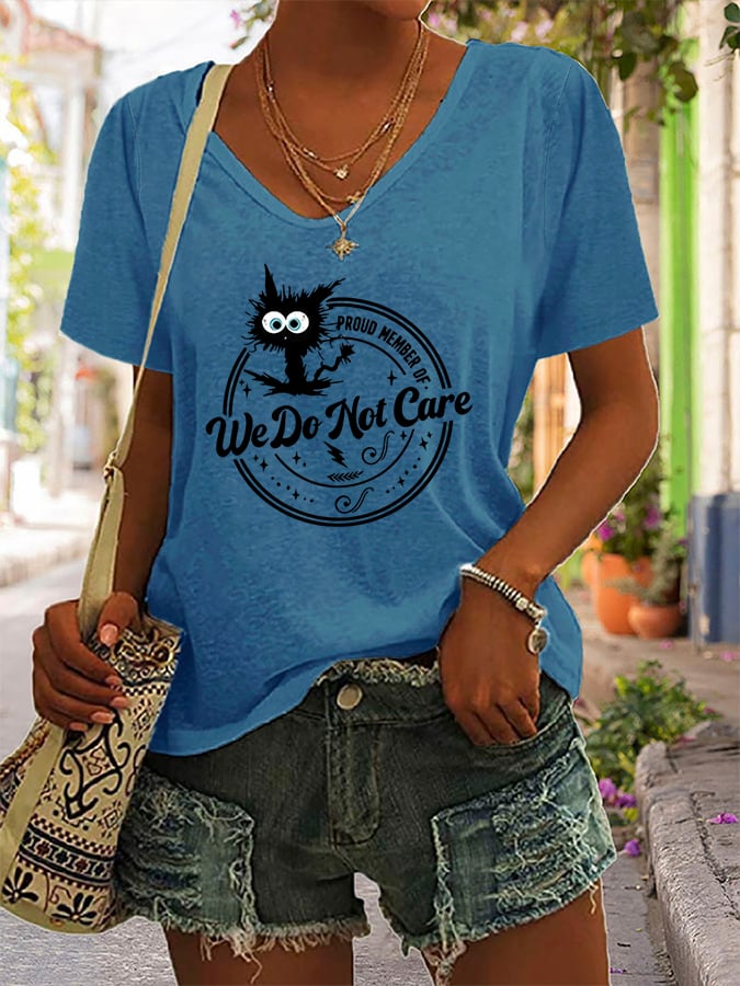 Women's  V-neck Retro Funny Proud Member Of  Club Menopause Perimenopause Print T-Shirt