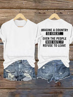 Women's   IMAGINE A COUNTRY  Print T-Shirt