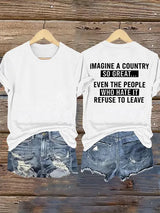 Women's   IMAGINE A COUNTRY  Print T-Shirt
