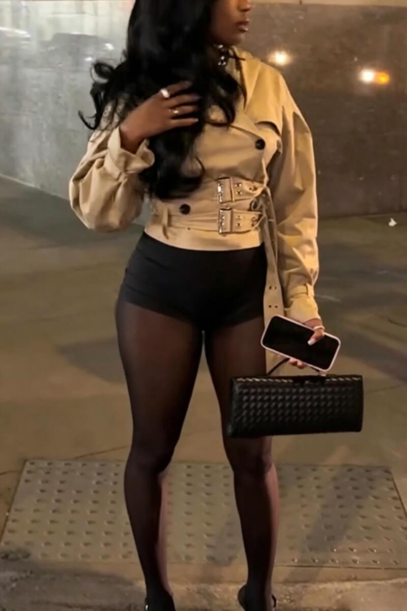Veste décontractée croisée à col et à taille pour femme