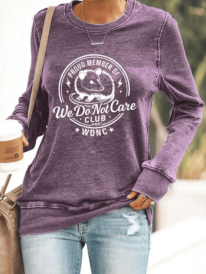 Women's  Retro Funny Proud Member Of  Club We Do Not Care Menopause Perimenopause Print  Knitted Tops