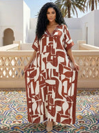 Robe de plage coupe ample imprimé léopard pour femme