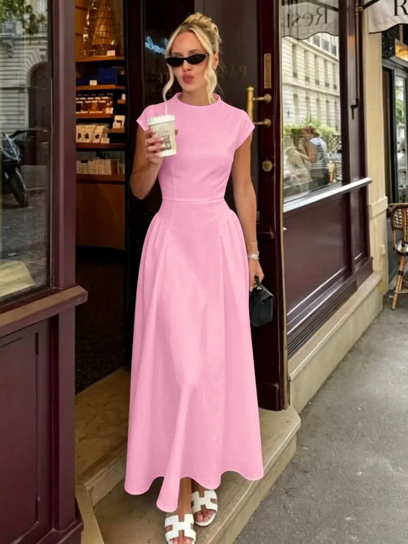 Maxi Abito A-Line Senza Maniche Slim-Fit
