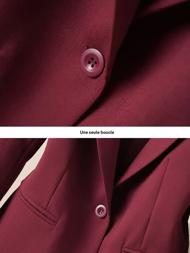 Veste blazer élégante à un bouton pour femme, manteau à manches longues et coupe ajustée pour le bureau, vêtement d'extérieur mode automne et hiver