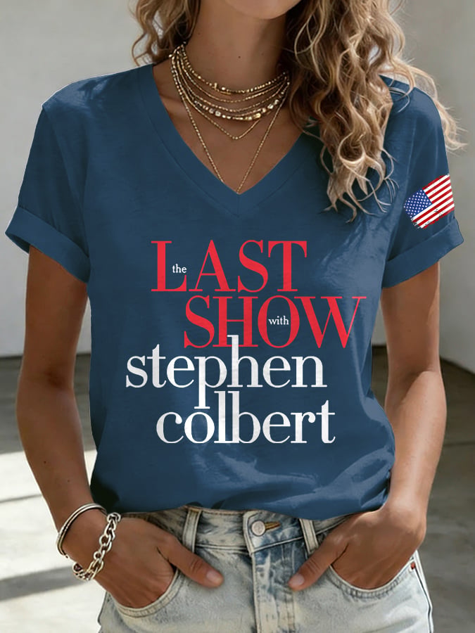 🔥Compra 3 e ottieni il 15% di sconto🔥T-Shirt con stampa retrò "Last Show" con scollo a V