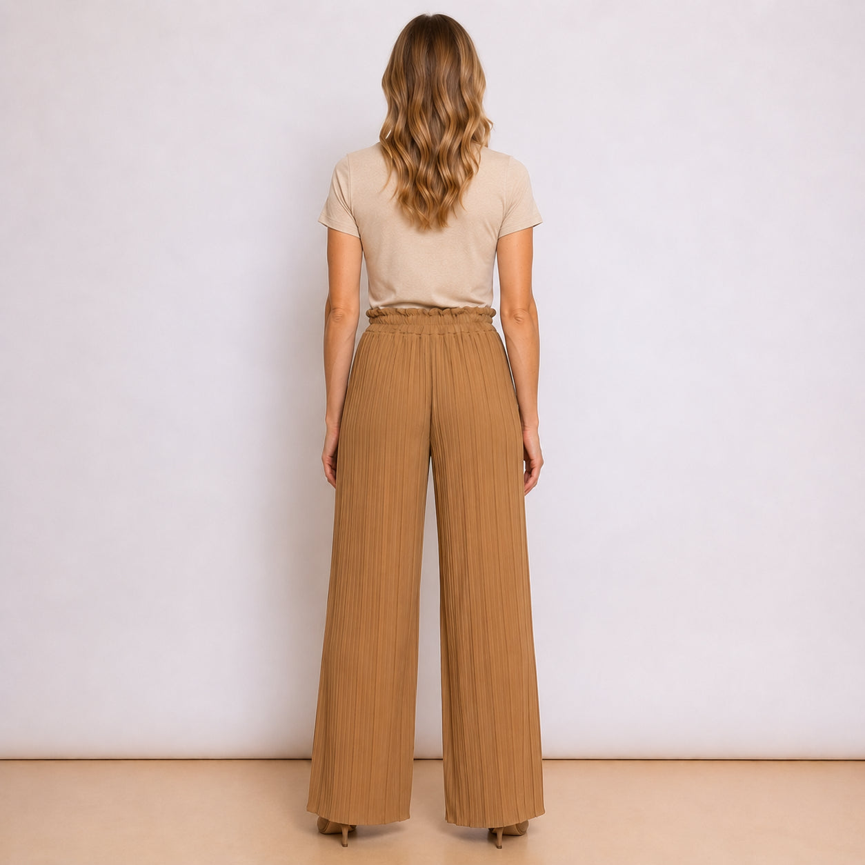 [2026] Pantalone Plissettato Con Coulisse In Vita