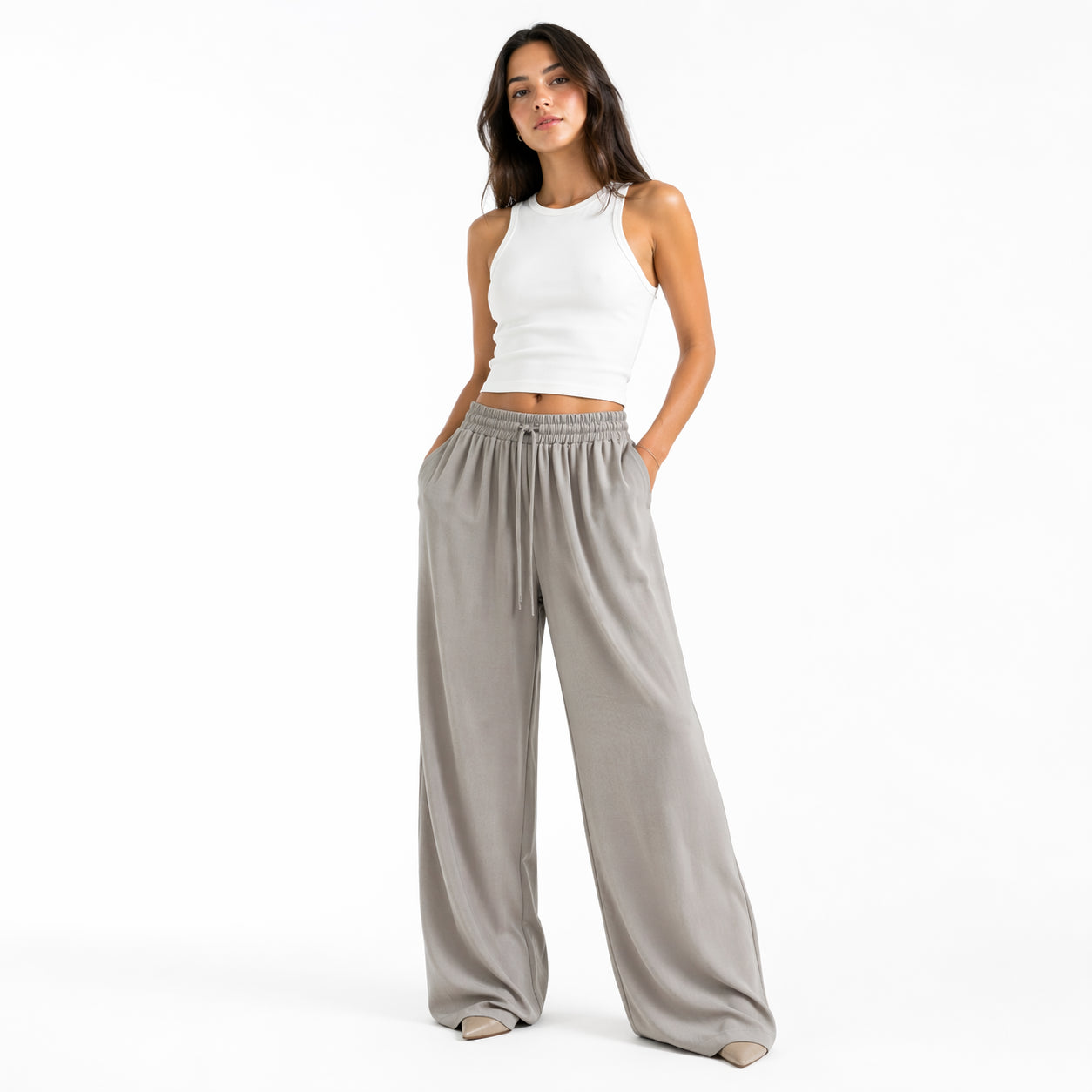 Fluid palazzo trousers – Elegant wide cut, elasticated waist
