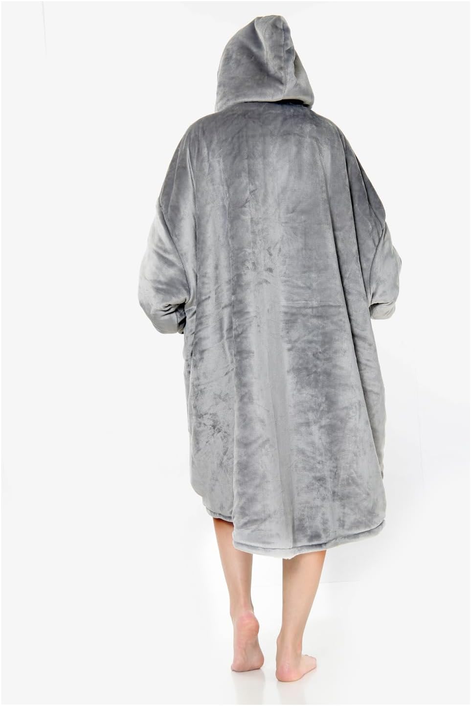 Couverture Sweat à Capuche Géante Homme Femme, Polaire Sherpa Ultra Douce Chaude Confortable Portable, Plaid Couverture à Manches pour Adultes Ados avec Grande Poche